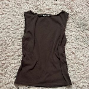 Chic Brown Sleeveless Tank Top